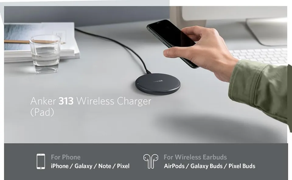 Anker Wireless Charger, 313 Wireless Charger (Pad), Qi-Certified