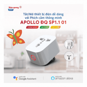 Phích cắm thông minh Điện Quang Apollo ĐQ SP1.1 01 Wifi (Kiểu 1 lỗ sử dụng wifi)