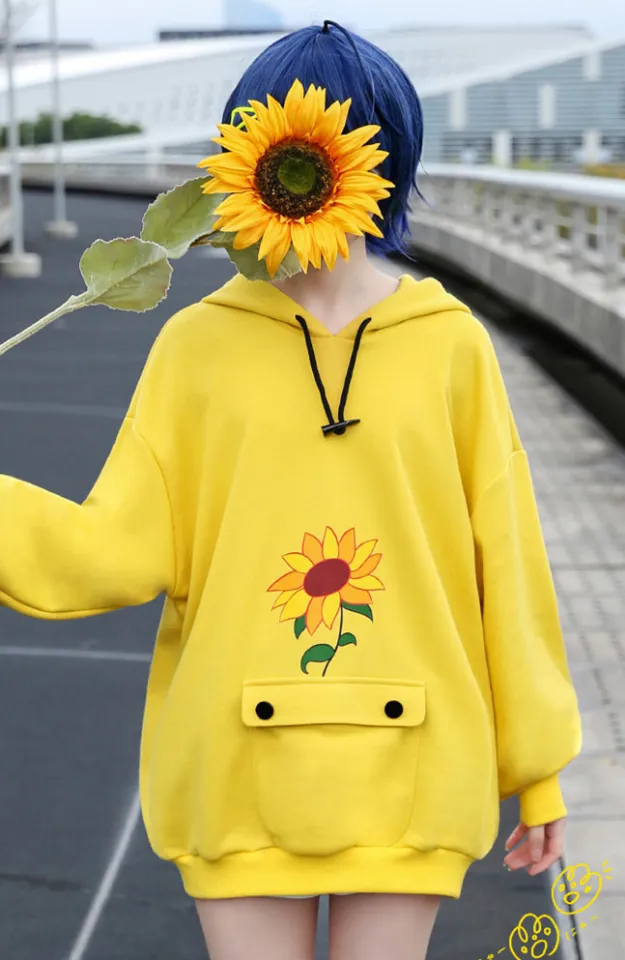 Yellow Hoodie Ai Ohto Hoodie Sunflower Yellow Hoodie New Arrivals