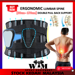 Double Pull Back Lumbar Support Belt Waist Spine Waist Trainer Brace Back Pain Relief Bengkung Tulang Pinggang 健身护腰带