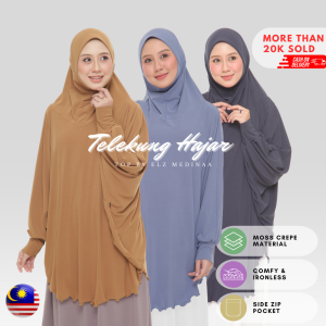 RAMADAN STATE TELEKUNG TRAVEL ELZ MEDINAA Telekung Lengan Mini Telekung Top Muslim Hijab Telekung Tawaf Umrah Telekung Moss Crepe