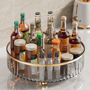 Lunn Kitchen Spices Rotating Tray Organizer Storage Rack Pengatur Rak Simpanan Pekat Alat-Alat Dapur Putar Tray