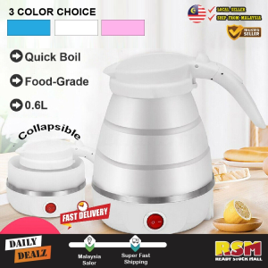Lunn Foldable Silicone Electric Kettle Travel Insulation Heating Boiler 0.6LCerek Elektrik Boleh Lipat