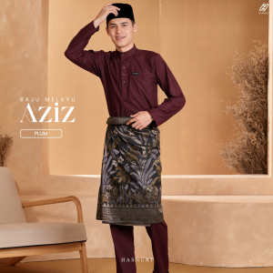 RAMADAN STATE HASNURI Baju Melayu Cekak Musang Dewasa Regular Fit Cotton Gean Sedondon Baju Melayu Aziz