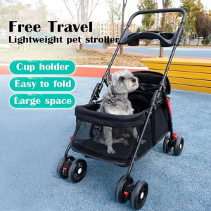 Mountain Village Rice Girl Pet Stroller Lightweight Dog Cart Folding Dogs Transport Breathable Outdoor Cat Carriers Portable Foldable