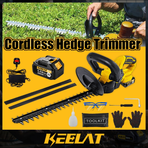 Metal Mart KEELAT Cordless Hedge Trimmer 20 in with Battery Electric Shrub Grass Trimmer Pruning Saw Garden Tools Trim Pokok Taman