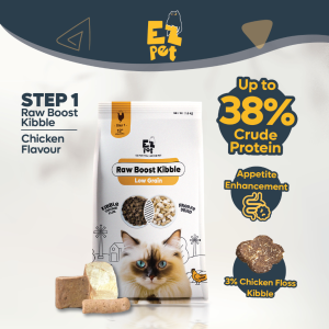 MY PETS HOME NEW EZPET【STEP 1 Raw Boost Cat Kibbles 1.6KG - Chicken】Kibble Freeze Dried Cat Food Cat Dry Food Makanan Kucing 猫粮