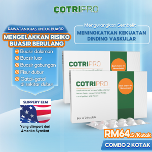Combo 2 Ubat Buasir Tablets CotriPro Kecut Buasir Mengurangkan Risiko Buasir Berulang Meningkatkan Kekuatan Dinding Vena