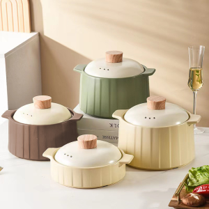 Lunn Nordic Ceramic Casserole Pot Claypot Soup Pot Household Kitchenware Cookware  北欧风砂锅汤煲 - VIXORA
