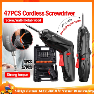 Metal Mart 47PCS Cordless Electric Screwdriver Drill 3.6V Rechargeable Pemutar Skru Machine Repair Tools Screw Driver 电动螺丝刀