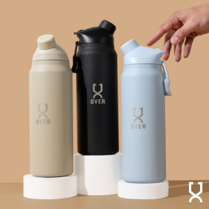 OVER Wave Theo Duo Lid Flask Durable 316 Stainless Steel 900ML Theo Flask Duo Lid Magnetic Cap Water Bottle