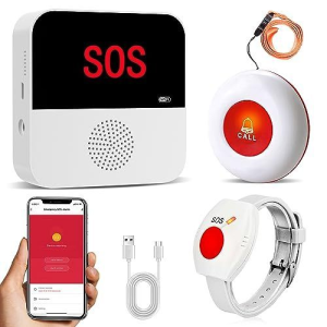 SapphireShops Chunhee Wireless Caregiver Pager Button Nurse Calling Alert System for Elderly Patient 1 SOS Panic Button 1 Receiver