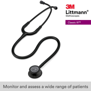 Pure Wellness Outlet 3M Black Tube Black-Finish Chestpiece Full Black Classic III 5803 3M Littmann Stethoscope