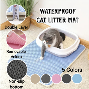 Mountain Village Rice Girl Velcro Removable Double Layer Thick Waterproof Washable EVA Pet Cat Litter Trapping Mat Pasir Carpet Alas Kucing Pad