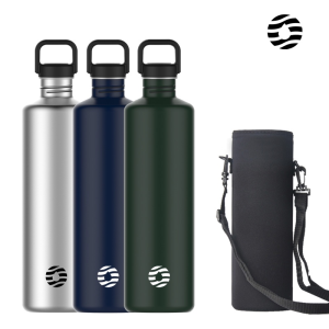 FJbottle 2000ml Drinking Water Bottle With Bag Botol Air Tumbler  Fitness Single Layer Bpa Free Stainless Steel Outdoor Sports Bottle