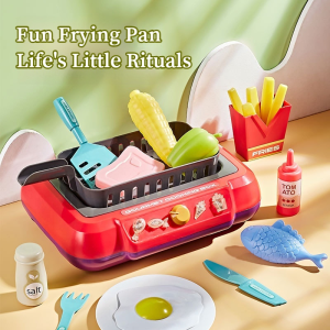 EnchantedEmporium Children Sound Light Simulation Induction Cooker Food Toy Set DIY Magic Food Pretend Play Set Kitchen Cooking Tableware