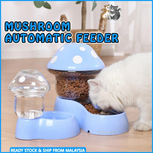 Mountain Village Rice GirlFurbabies Mushroom Automatic Feeder Pet Bowl Cat Dog Large Capacity Dispenser Feeding Bowls Mangkuk Kucing 狗碗猫碗