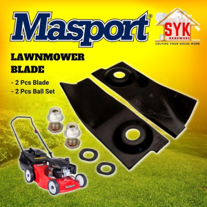Metal Mart SYK MASPORT Lawn Mower Blade Kit Set Grass Cutter Blade Gardening Tools Set Mata Pisau Alat Mesin Rumput Tolak