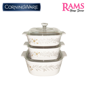 Lunn Corningware 6 Pcs Square Casserole Set With Glass Cover  Cookware  Dining  Kitchenware  High Glass Ceramic Pots