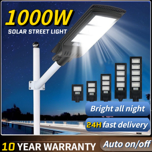 BlissfulBoutique {Malaysia stock}600W 800W 1000W Lampu Solar LED Solar Light Outdoor Lighting Project Solar Street Light Waterproof Auto On High Bright Light