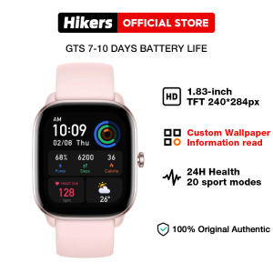 Renewed Vitality Outlet Hikers Womens Smart Watch Bluetooth Calling Built-in Alexa Health and Fitness Tracker 1.8-inch Large Color Screen 120+ Exercise Modes Blood Oxygen and Heart Rate Stress Sleep Monitoring Period Tracking 5ATM Waterproof Wearable for