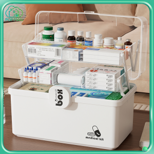 Renewed Vitality Outlet POP Medicine Box Ubat Large First Aid Kit Storage Box Transparent Plastic Portable Household Multi Purpose Organizer 醫藥箱