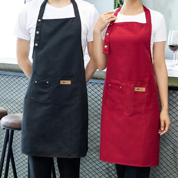 【stock】Japanese-style waterproof kitchen apron cooking canvas work ...