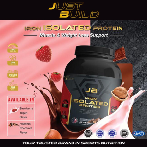 千莲养生 JB Just Build Iron Isolated Protein 2.2kg (4.85LBS) Hazelnut Chocolate  Strawberry Yogurt - 62servings