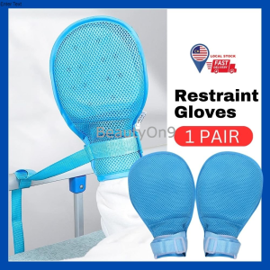READY STOCK 1 Pair Control Mitts Dementia Restraint Glove Prevent Self Injury Hand Finger Fixing Strap Constraint Gloves