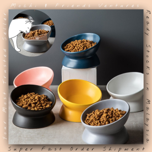 Mountain Village Rice Girl MNF Minimalist Raised Ceramic Bowl Pet Bowl Neck Protection Elevated Pet Utensil for Cat Dog 保护颈椎陶瓷宠物碗