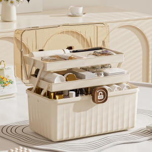 Renewed Vitality Outlet NEW 3 Tier Large First Aid Transparent Plastic Medicine Portable Household Multi Purpose Storage Box First Aid Box 醫藥箱