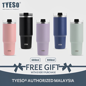 TYESO TS-8726CTS-8727C 600ml900ml Vacuum Insulated Tumbler Keep Cold and Hot with Straw Botol Air