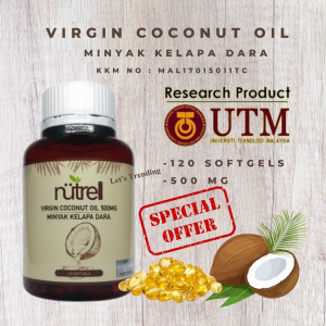 Wellness Corne 【A】 Nutrell Virgin Coconut Oil SoftGel UTM 120 pcs Minyak Kelapa Dara Softgel UTM Living Active VCO Original Ready Stock