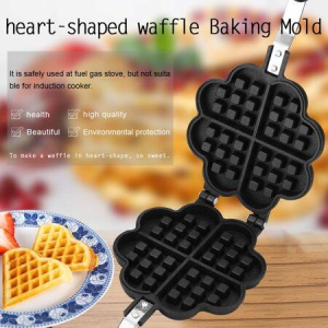 lunn ★Heart Shape Household Kitchen Gas Non-Stick Waffle Maker Pan Maker Non Stick Iron Mold Press Flower waffle maker♙