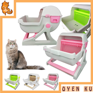 Mountain Village Rice Girl One Touch Clean Semi Automatic Cat Litter Box Cat Toilet  Tandas Kucing Semi Auto