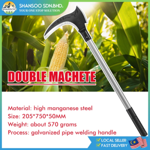 Metal Mart  75cm Length Gardening Tools Sickle Knife Steel Handle 2 in 1 Oil Palm Sickle Knife Pisau Sabit Kelapa Sawit