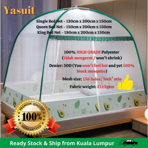 RestfulNights Store Mosquito Net Bed Kelambu Khemah Tent Single Queen King Curtain Nyamuk Good Quality Economy Ready Stock Malaysia Selle