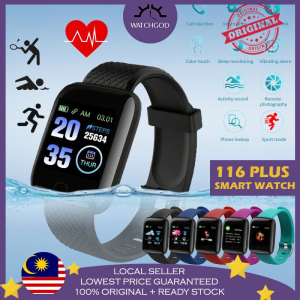 Renewed Vitality Outlet WATCHGOD PROMO 116 Plus Sports Fitness Heart Rate Tracker Blood Pressure Digital Smart Watch Men Women Wanita