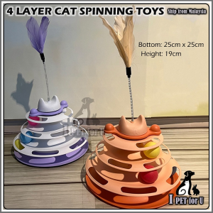 ♥迷失森林转盘 四层轨道猫塔 猫咪转盘玩具 逗猫神器 Cat Tower Ball Track 4 Layer Spinning Toy✣