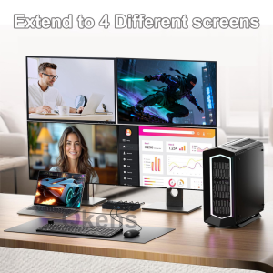 4K 60Hz HDMI DP 5 Same/ Different Screen Display Docking Station Extended Copy Mode 2 10Gbps USB 3.0