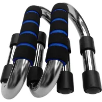 Combo Pack Of 2 Pieces Push Up Bar - Silver And Black - Achieve Comprehensive Solutions For A Holistic Fitness Journey