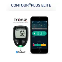 Latest BT Apps Version Contour PLUS ELITE Glucose Meter with Highly accurate and Most reliable Blood Sugar Machine and 25 Pcs Strip Bundle Offer by TRONZZ