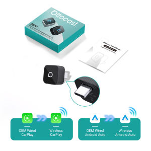 OTTOCAST MINI Slim Wireless CarPlay Android Auto Adapter 2 in 1 USB Dongle Car Accessories for VW Toyota Hyundai Kia Chevrolet