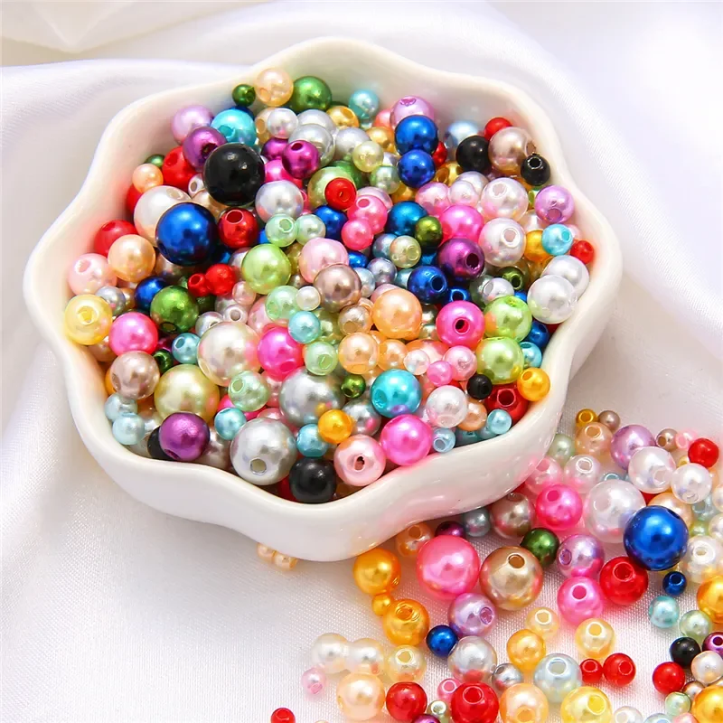 150pcs/Bag Mix Size 3/4/5/6/8mm Beads With Hole Colorful Pearls Round  Acrylic Imitation Pearl DIY For Jewelry Making Craft Lazada PH