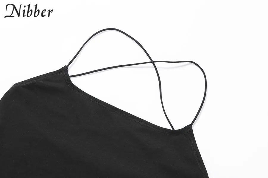 Sleeveless spaghetti strap crop top female summer street minimalist backless  camisole slim cotton tank top