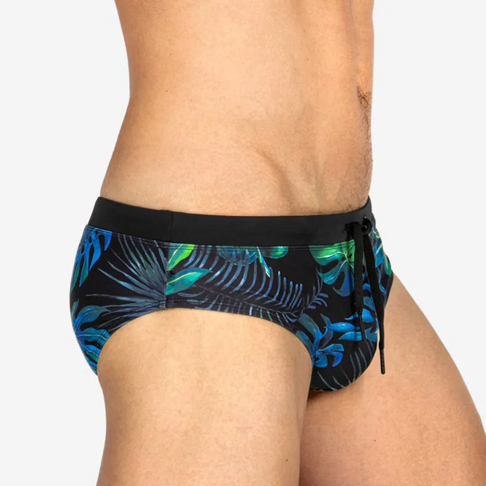 UXH Brand Mens Swimsuit Push-Up Swimwear Printed Male Sexy Swimming Briefs  Trunks Shorts Men Surf Board Beach Surfing Swim