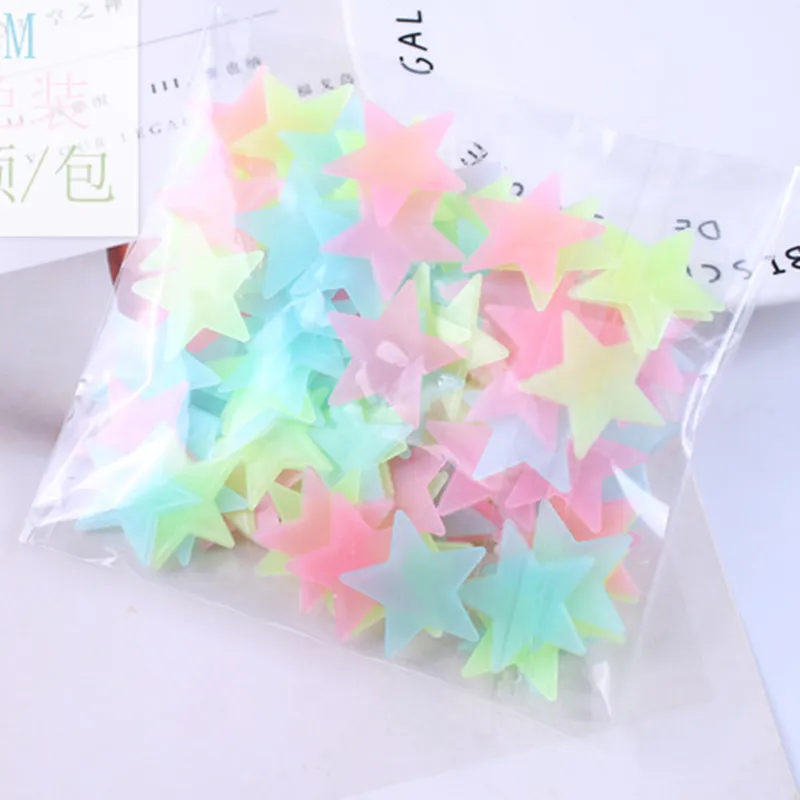 50 Pcs Glow In The Dark Stars Wall Stickers - Colorful Luminous Decals For Kids Bedroom, Ceiling & Room Decor - View #6
