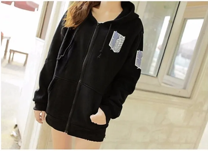 Anime Attack on Titan Unisex Cosplay Costume Zipper Hoodie