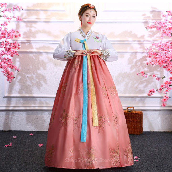 Jodie Multicolor Korean Clothing For Women Court National Costume Hanbok Sequined Stage Dance Dress New Year Party Wear Lazada PH