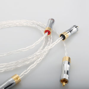 Hifi 8N OCC Copper Silver Plated RCA to RCA Cable Male Audio Cable RCA Plug to RCA